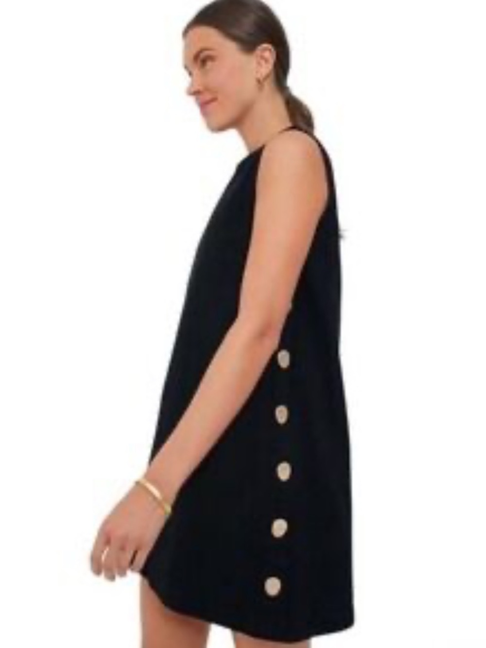 Tuckernuck Hyacinth House Black Twill Button Bitsy Dress - Picture 2 of 16